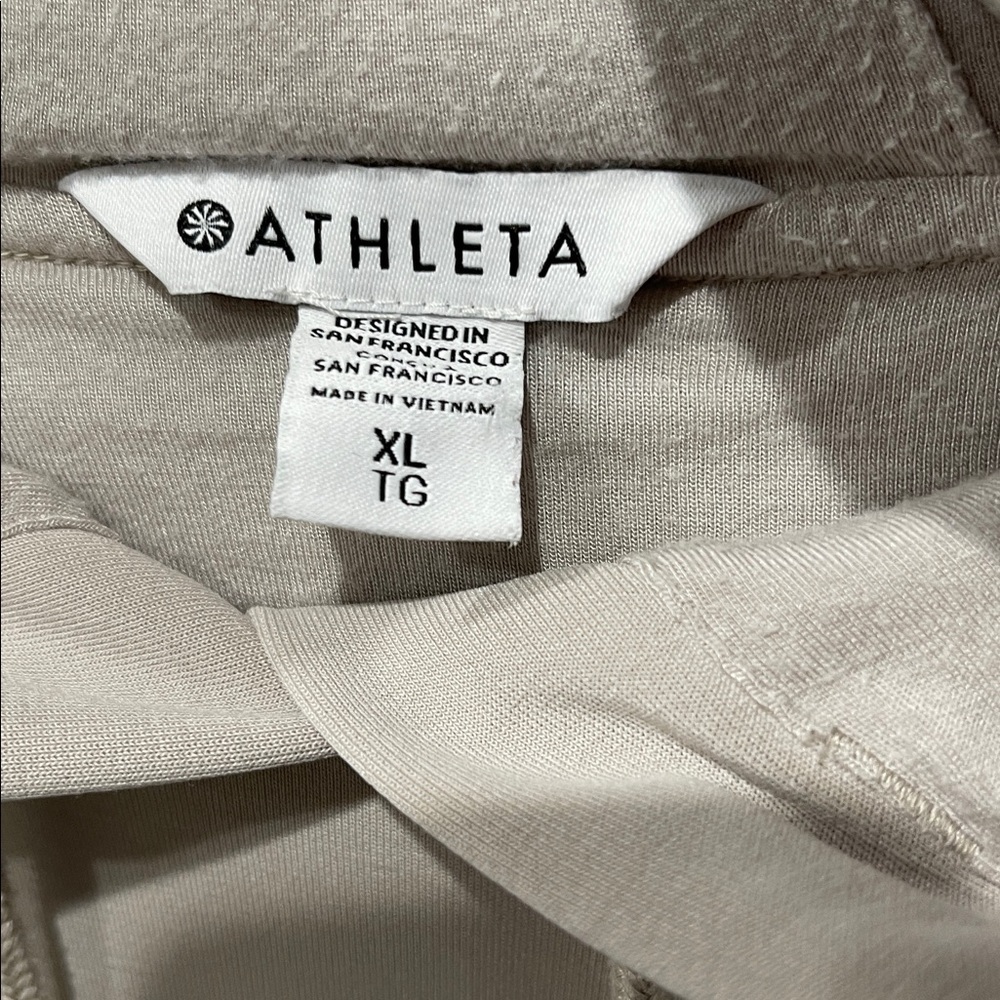 Athleta SeaSoft Bubble Hem Hoodie SZ XL Beige - Picture 5 of 5